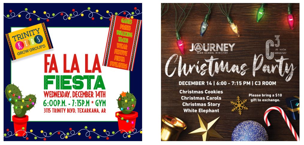 Trinity Baptist Church Fiesta and Christmas Party information